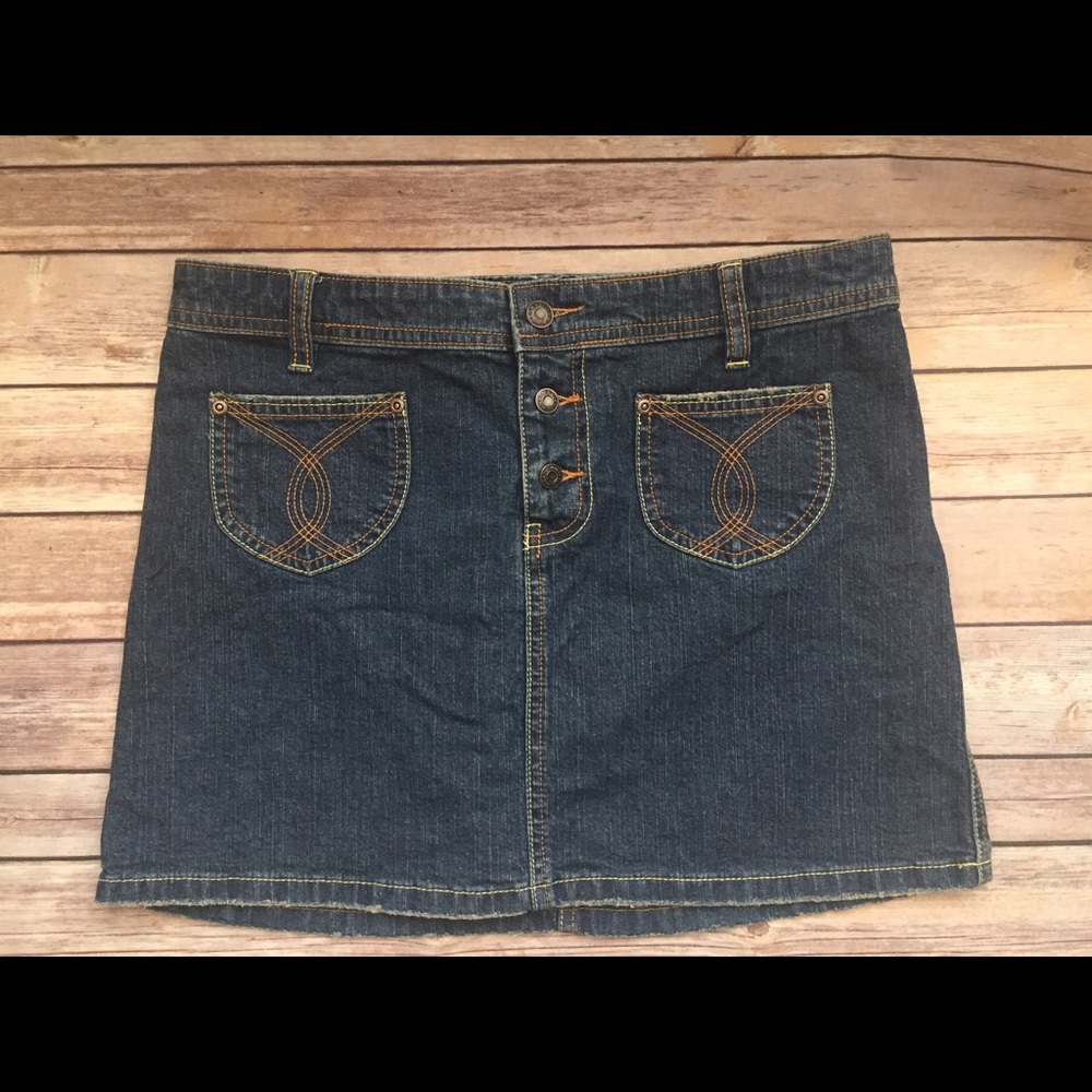 Old Navy Ultra Low Waist Stretch Denim Skirt